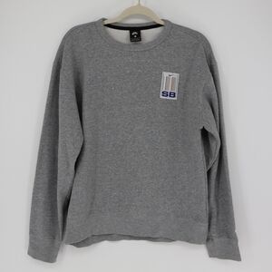 Nike SB Striped Skate Crewneck Sweatshirt Size Small Grey Men's Classic Minimal‎